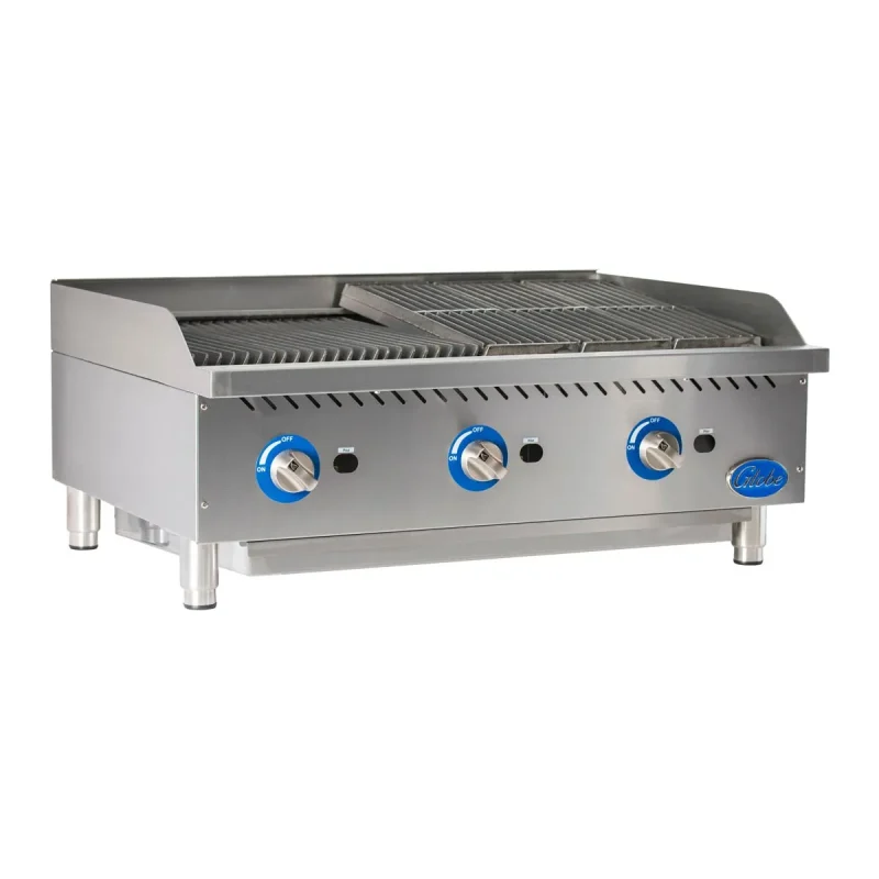 36 stainless steel gas charbroiler globe gcb36g sr