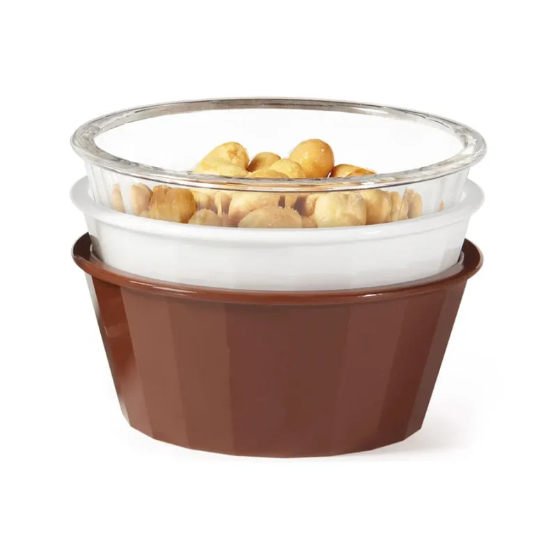 4 oz brown plastic fluted ramekin er 045 br