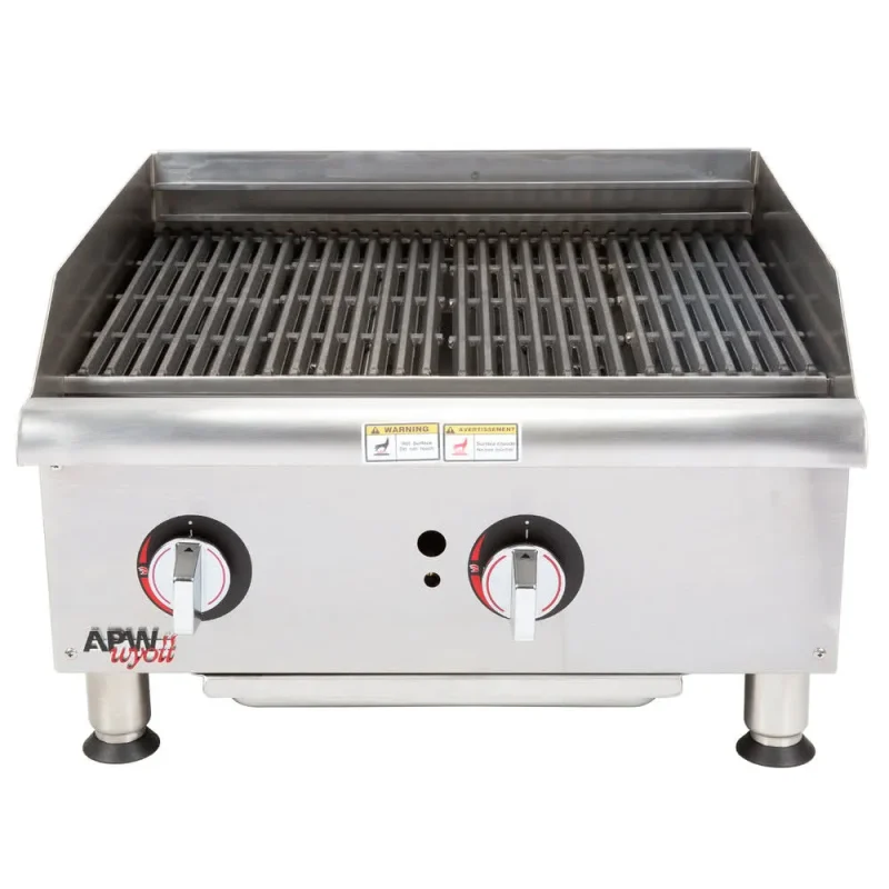 48 4 burner apw champion gas charbroiler radiant heat