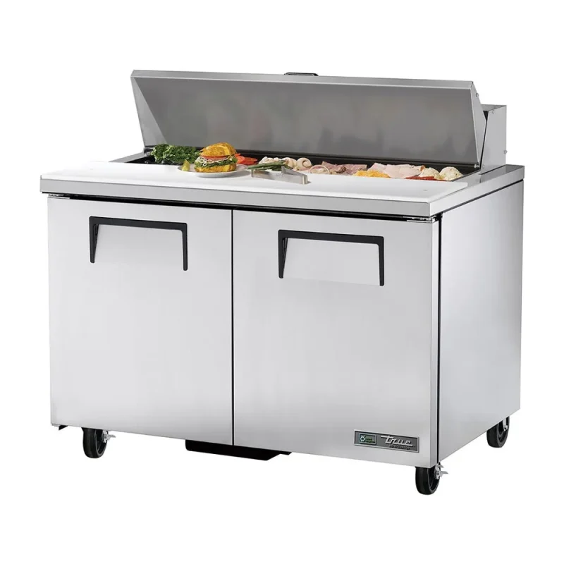 48 stainless steel prep counter 2 door sandwich salad fridge