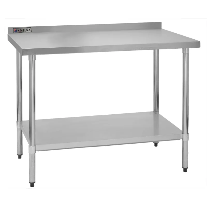 48x24 stainless steel work table w backsplash kintera kewt2448 2