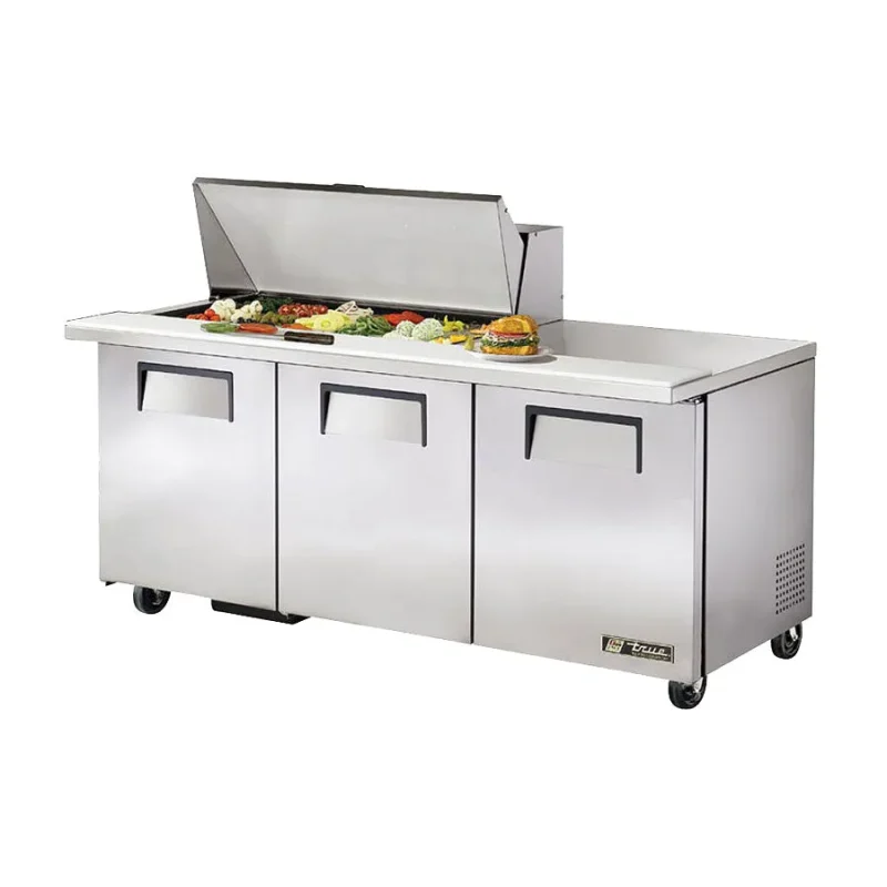 72 3 door refrigerated prep table mega top sandwich salad