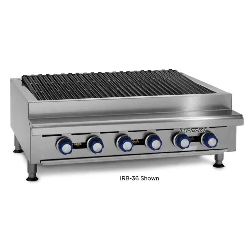 8 burner radiant gas charbroiler imperial shish kabob irb 48