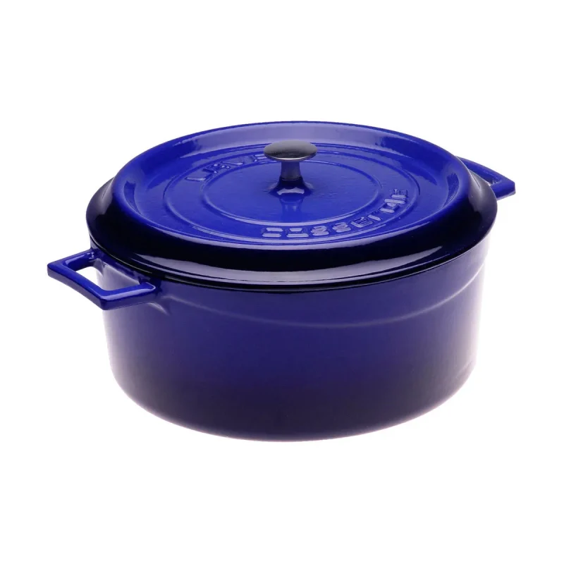 arcata 7qt blue cast iron casserole set with lid