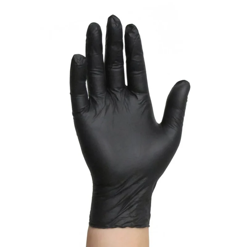 black nitrile gloves powder free x large 100 pack