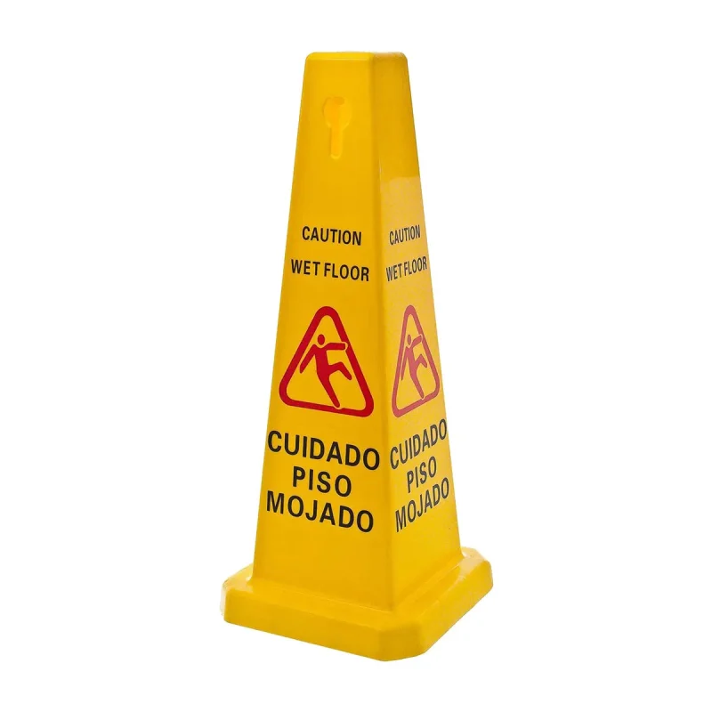 bright yellow wet floor sign 27 inch triangle