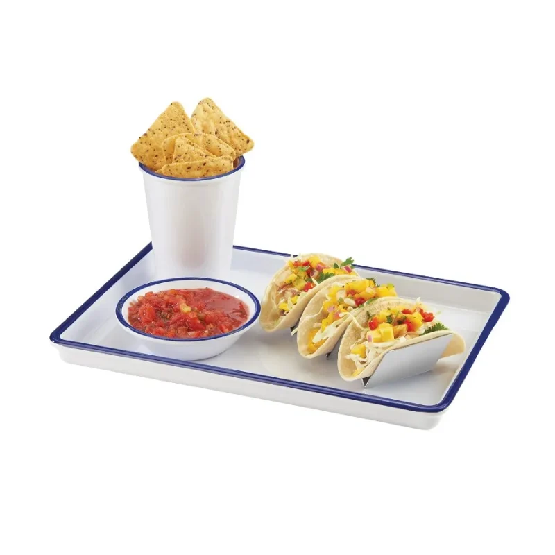 cal mil 13 x 9 melamine enamelware serving tray