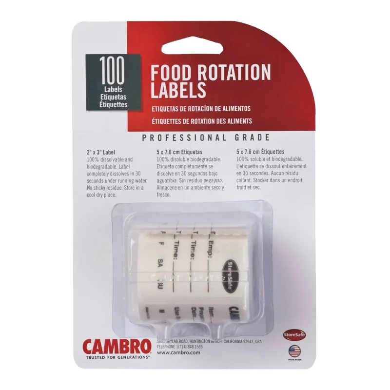 cambro 23sl storesafe 3x2 rotation labels 100 pack