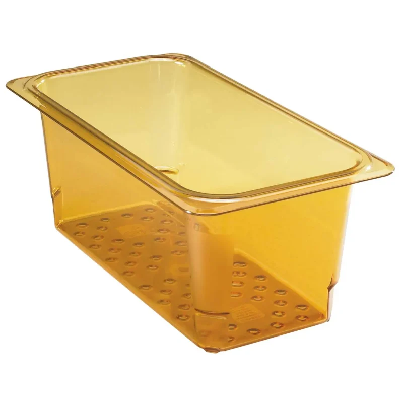 cambro 35clrhp150 amber 1 3 size high heat h pan colander 5 deep