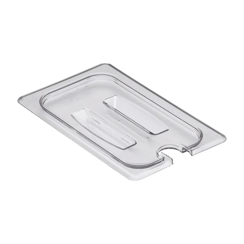 cambro 40cwchn135 notched lid w handle clear 1 4 size