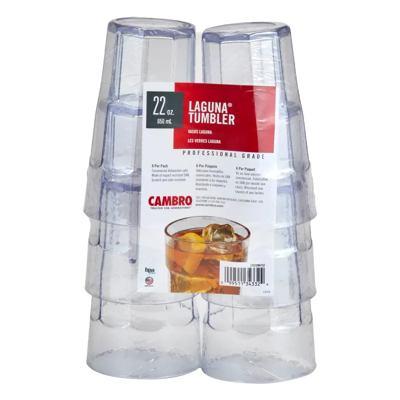 clear 22 oz cambro laguna fluted tumblers 6 pack