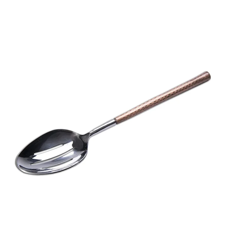 copper handle slotted serving spoon 12 arcata 036781