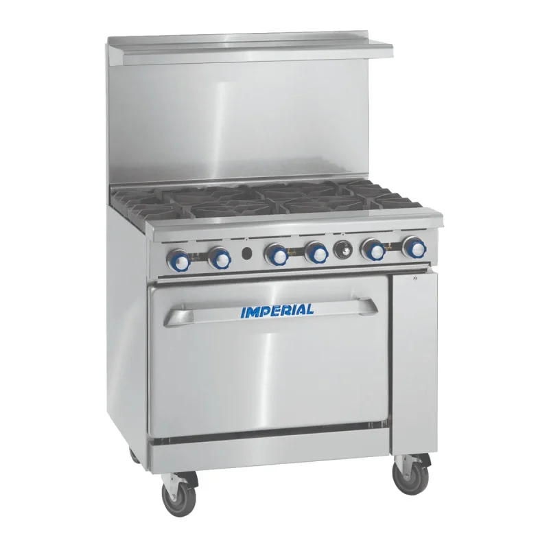 imperial ir 6 36 6 burner gas range w oven restaurant series