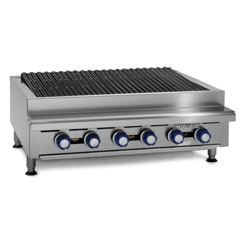 imperial irb 36 6 burner gas charbroiler for shish kebab