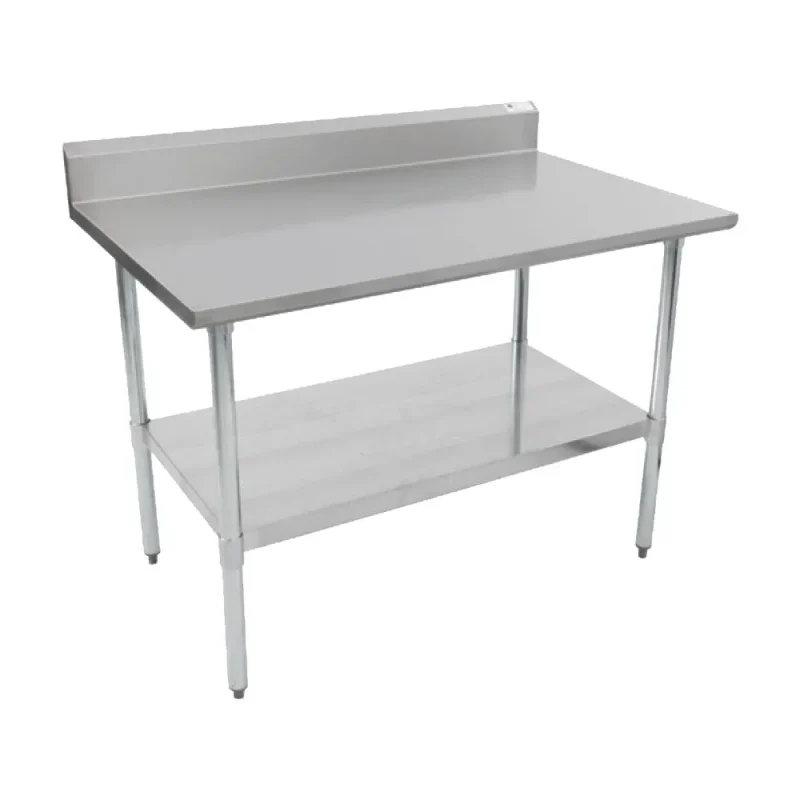 john boos 36x24 stainless steel work table w backsplash fblgr5 3624