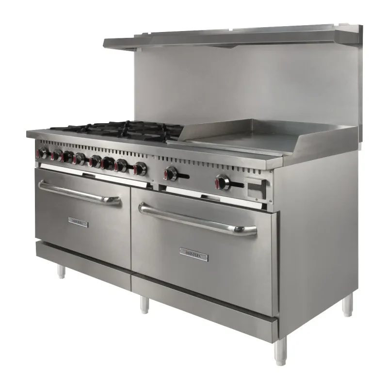 kintera k6g24 gas range with griddle 6 burners 2 ovens natural gas