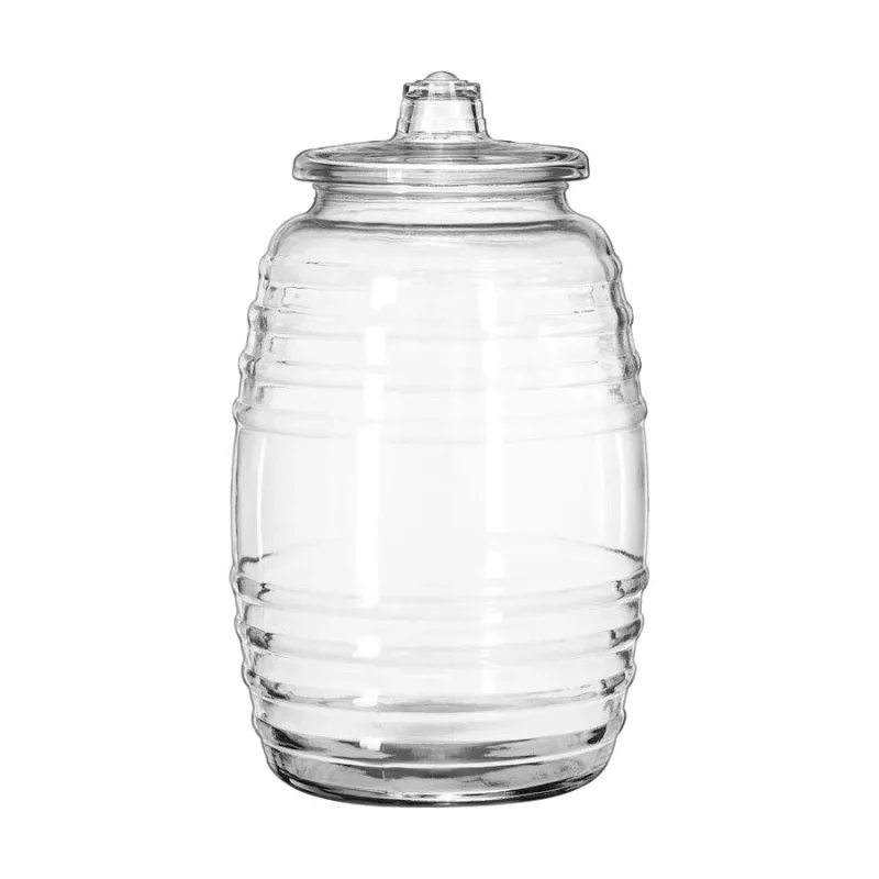 libbey 10l vitrolero glass barrel w lid premium quality