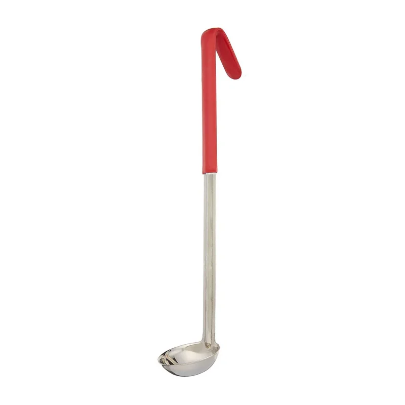 stainless steel ladle with red handle 2 oz capacity