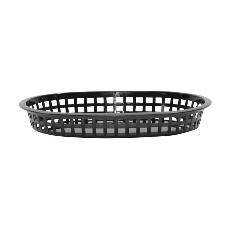 tablecraft 1076bk black chicago platter basket 10 5 8 pack of 12