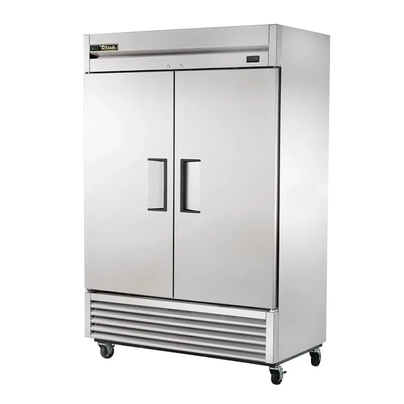 true t 49f hc 2 section solid door reach in freezer