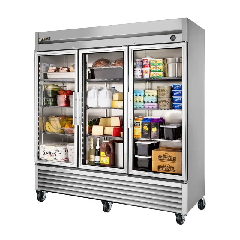 true t 72g ld 3 section glass door fridge t series