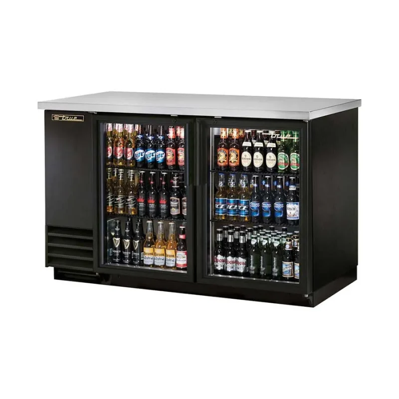 true tbb 2g hc ld back bar cooler with swing glass doors