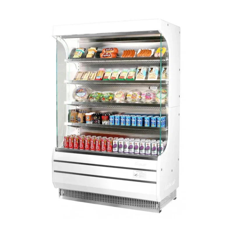 turbo air tom 50w b n 16 5 cu ft white vertical open display merchandiser