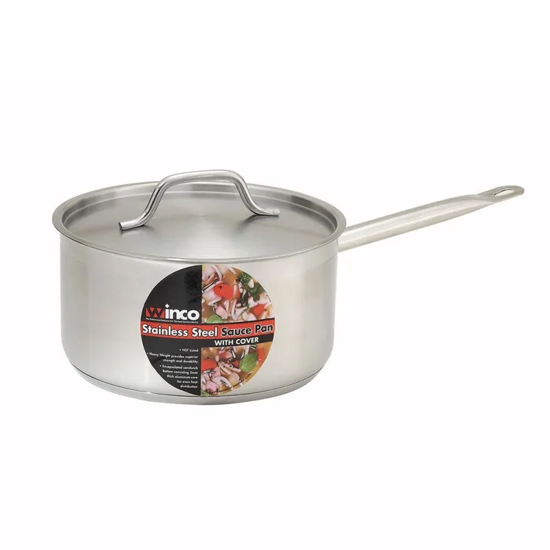 winco sssp 3 3 5 qt sauce pan w lid